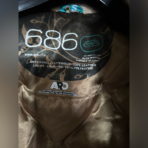 686 insulated Women's Beige Leather Jacket small VERY WARM - Picture 3 of 9